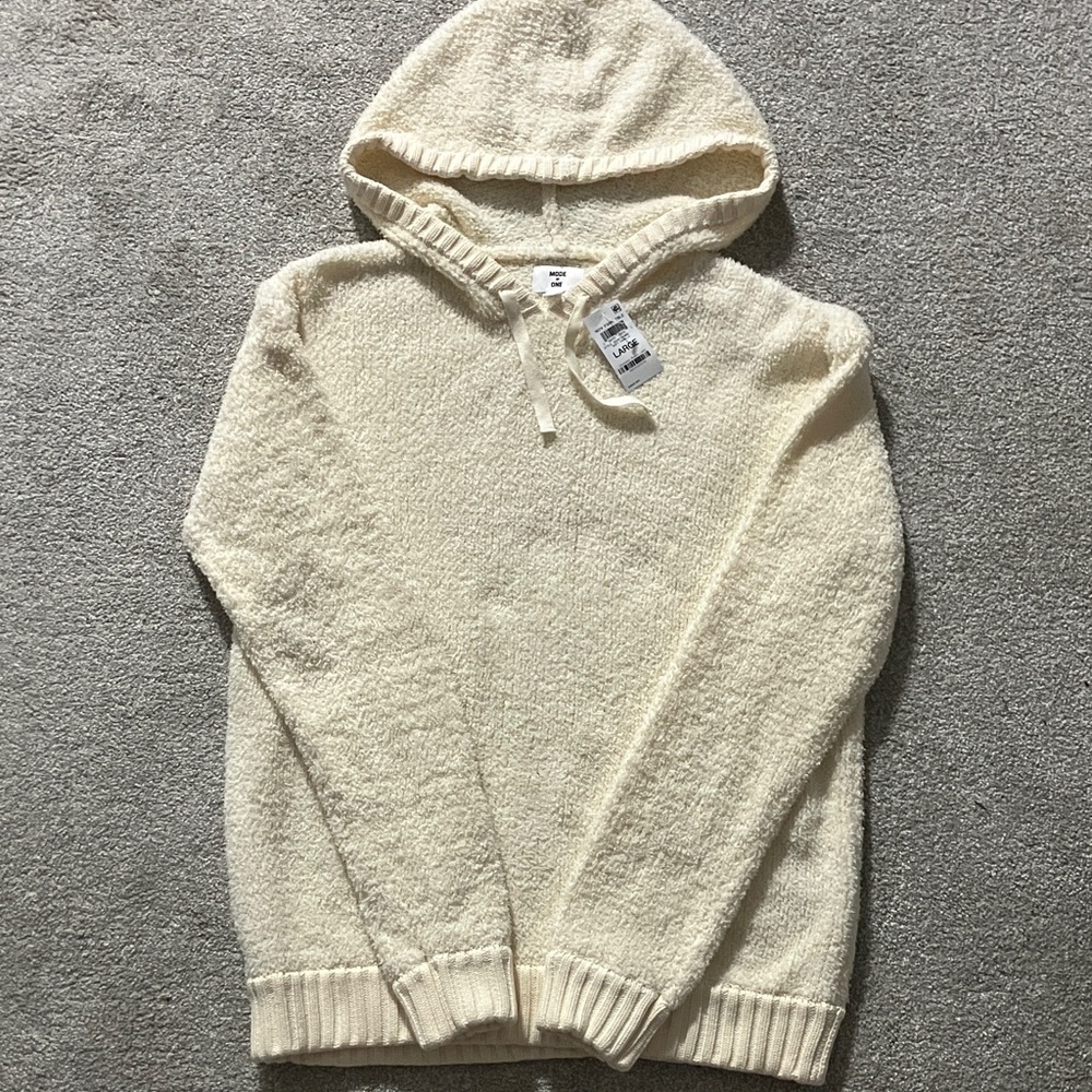 Men's Cozy Cream Hooded Sweater